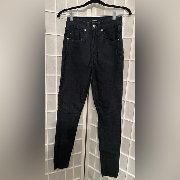 BEBE High Waist Ankle Skinny Jeans Dark  Denim Wash - Picture 1 of 5